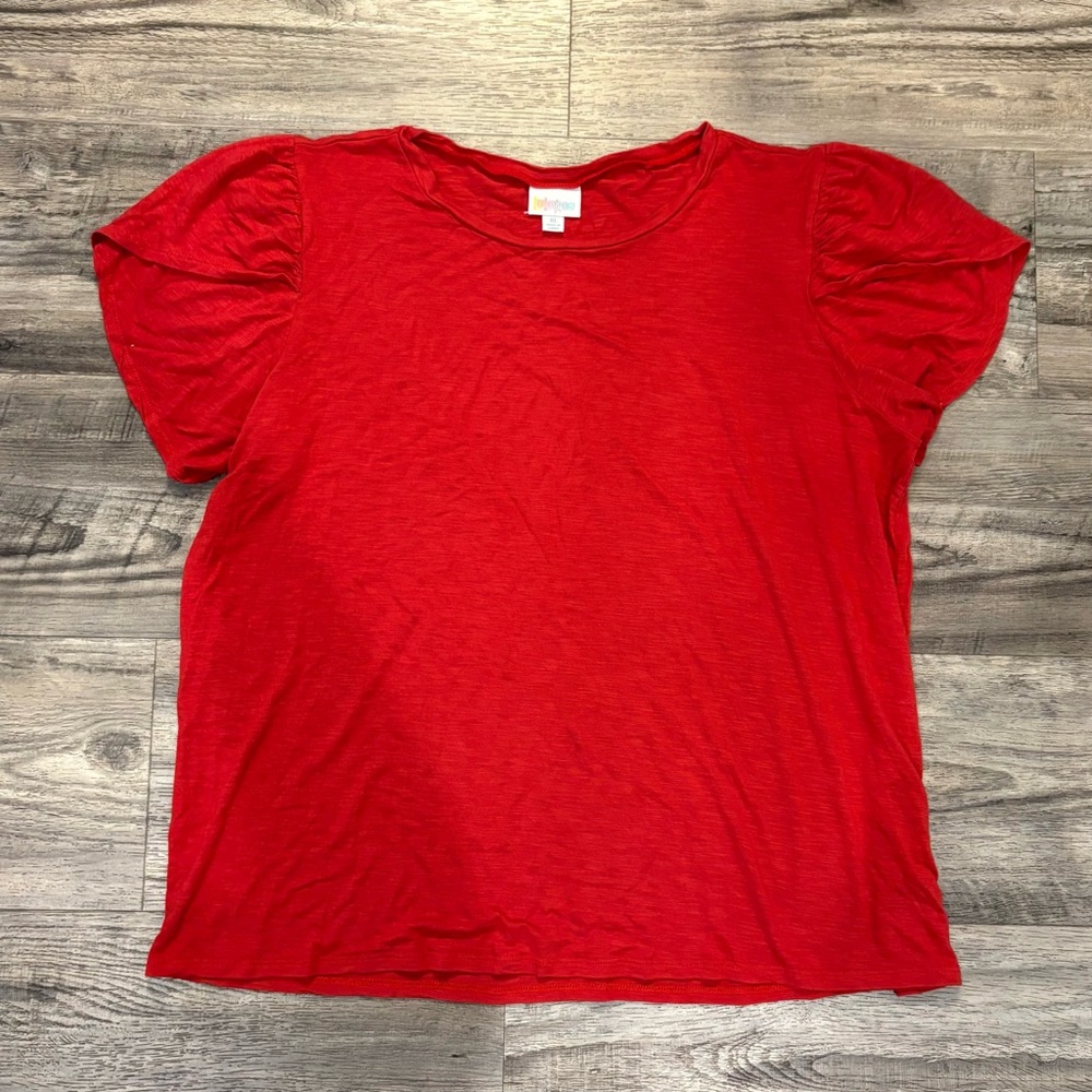 LuLaRoe Olive Top True Red - XL